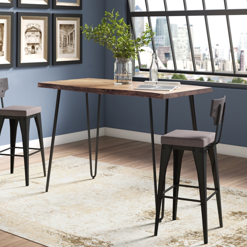 Kemal Acacia Solid Wood Counter Height Dining Table