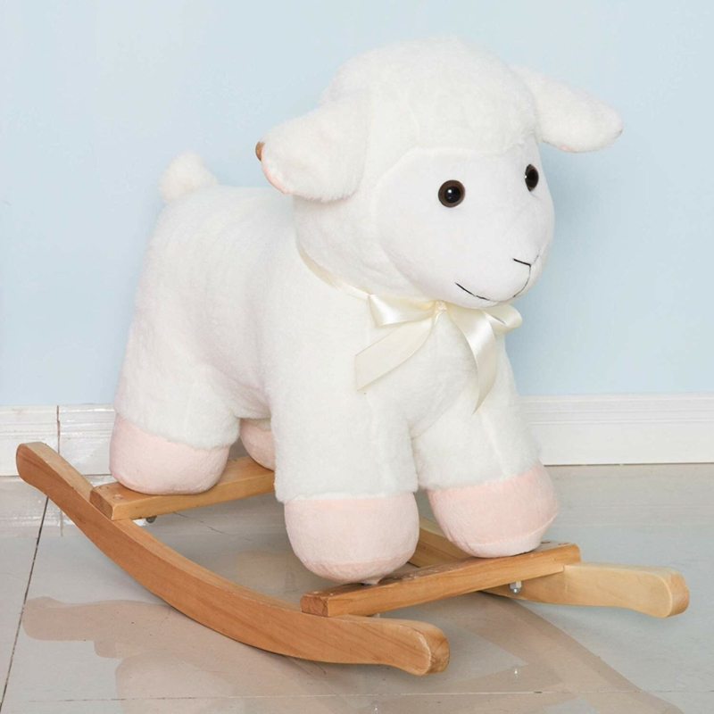 Kids Playtime Plush Sheep Lamb Toy Ride Rocking Horse