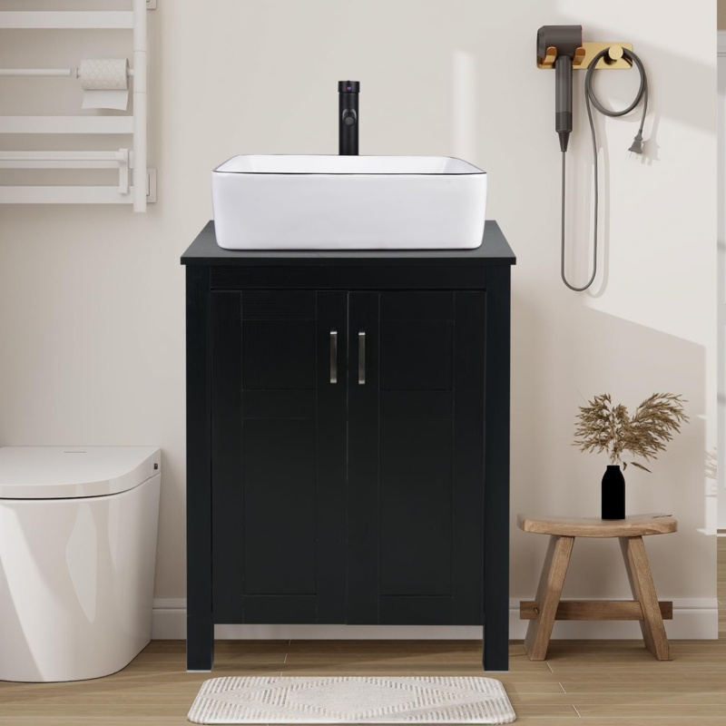 Kreutzer 24.4'' Single Bathroom Vanity with Manufactured Wood Top