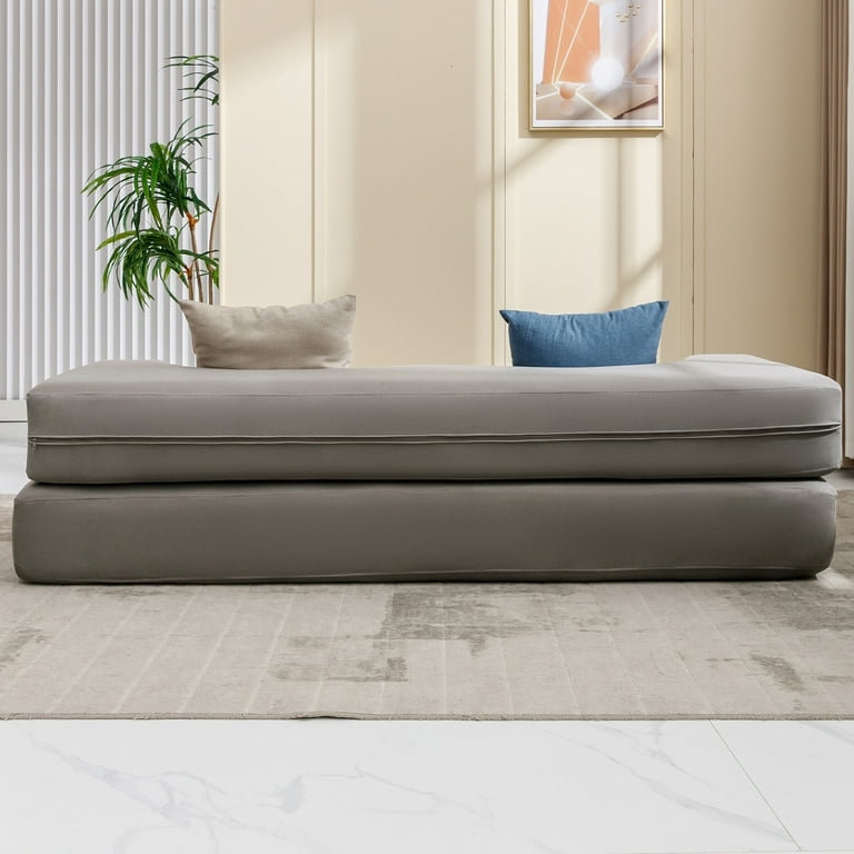 Kuebler Vegan Leather Convertible Sofa (Pillow not included)
