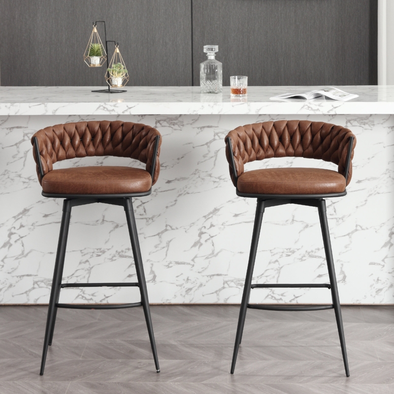 Kymberlynn 30.7" Swivel Bar Stool (Set of 2)