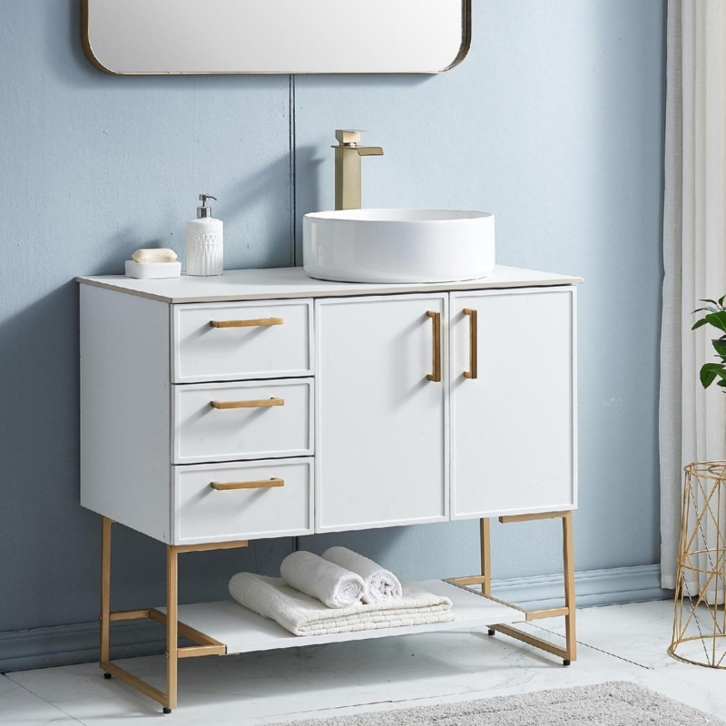 Lackowski 36'' Single Bathroom Vanity with Ceramic Top