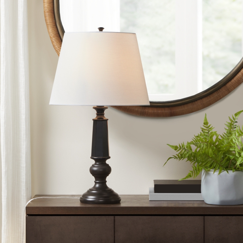 Landsdown Black Faceted Table Lamp 24.25" H