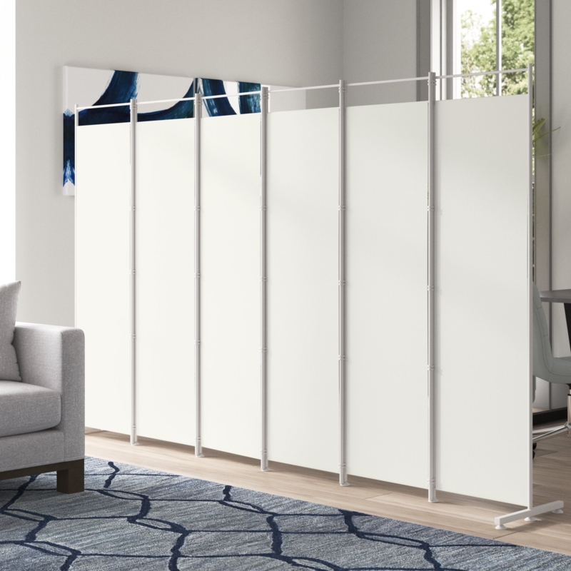 Levasseur 120'' W x 72'' H 6 - Panel Metal Folding Room Divider