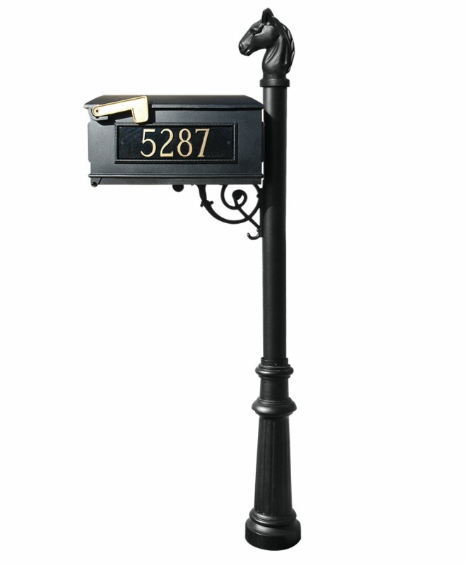 Lewiston Post Mounted Mailbox
