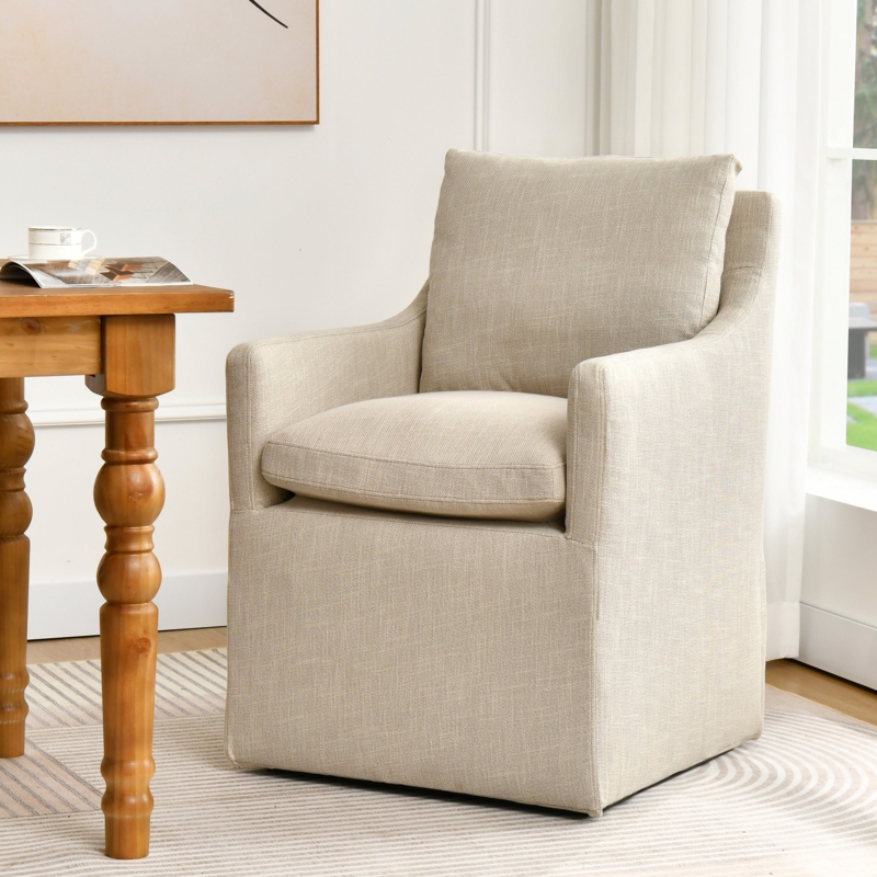 Linen Upholstered Armchair