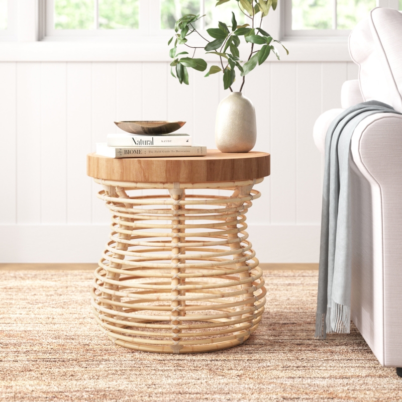 Lottie Rattan End Table
