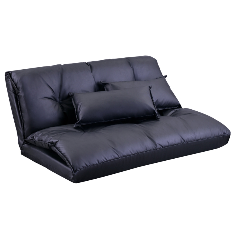 Macarthur Twin 43'' Leather Tufted Convertible Sofa
