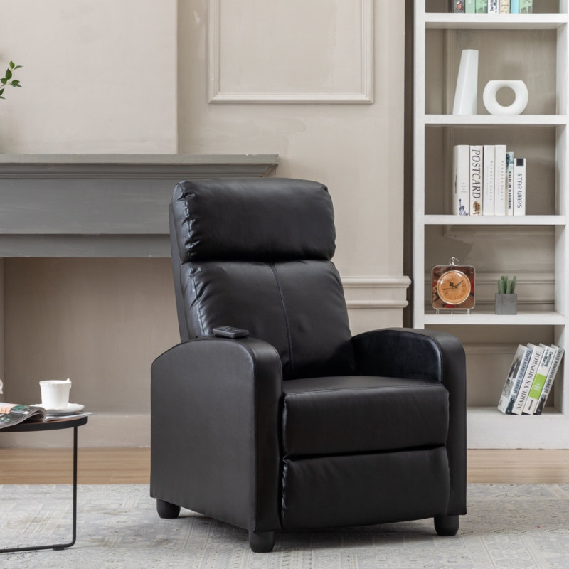 Maleah 27'' Wide Modern and Soft Touch Breathable Leather PushBack Massage Recliner with Remote Control
