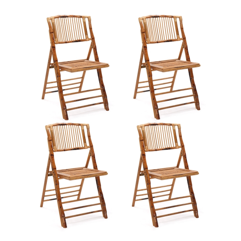 Maleik Wood Patio Folding Chair Folding Chair Set (Set of 4)