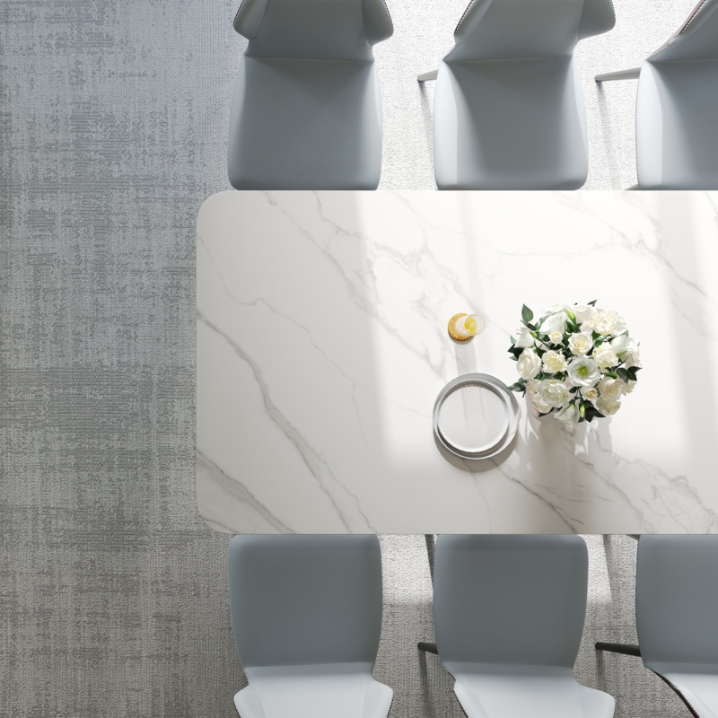 Mellieha Rectangular White Dining table with sintered stone table top
