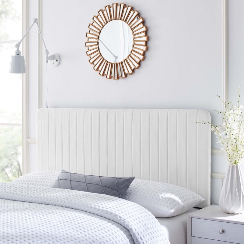 Milenna Channel Tufted Performance Velvet Headboard