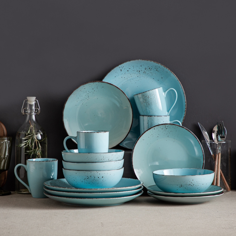 Millwood Pines Neal Stoneware Dinnerware Set - Service for 4