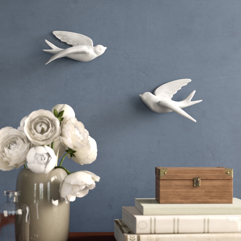 Modern Birds Wall Decor on Ceramic