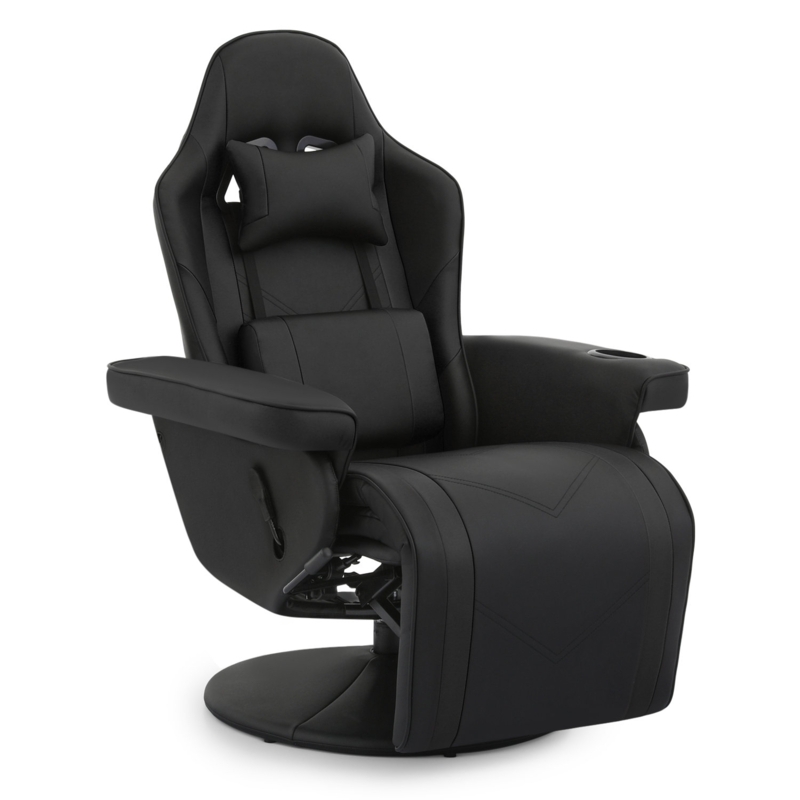 MoNiBloom Reclining Ergonomic Swiveling PC u0026 Racing Game Chair with Footrest
