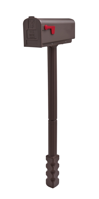 Newbury Medium, Plastic, Mailbox u0026 Post Combo, Mocha