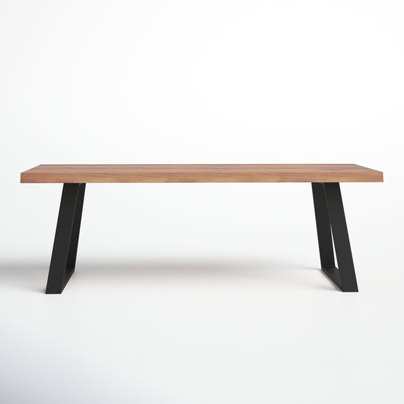 Niten Solid Wood Top Metal Base Dining Table