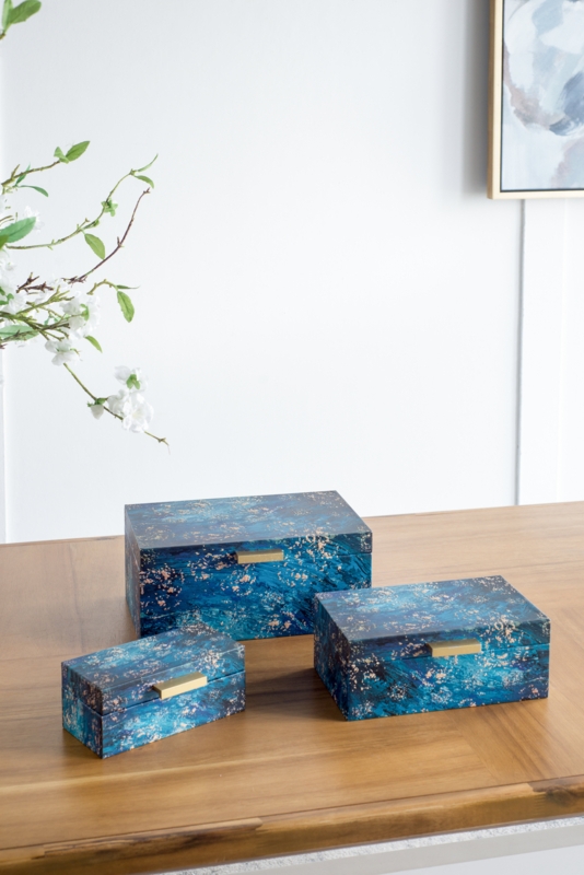 Okolona 3 Piece Faux Leather Decorative Box Set