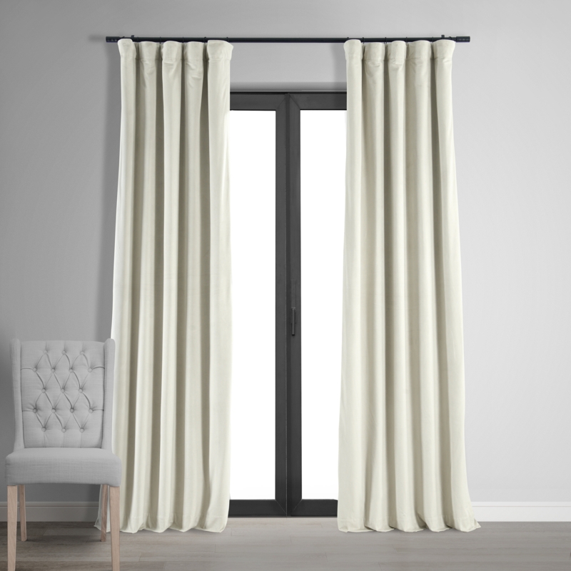 Olivia Signature Velvet Curtains, Blackout Curtains for Living Room Large Window Single Panel