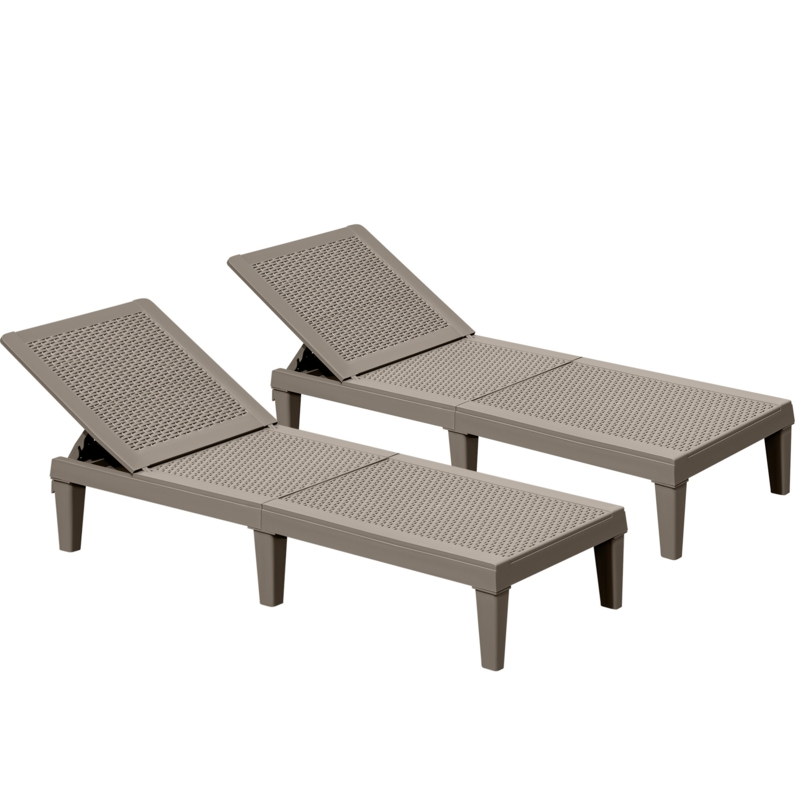 Outdoor Patio Waterproof Chaise Lounge Chairs(set Of 2) (Set of 2)
