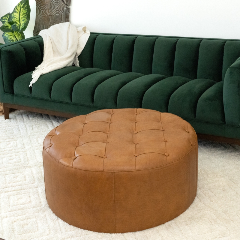 Paulsen Leather Ottoman
