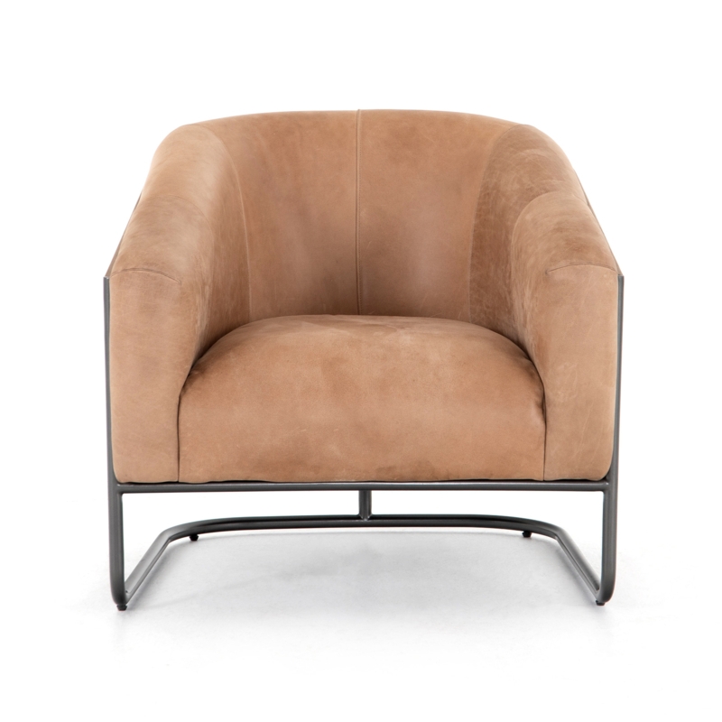 Pereda Leather Barrel Chair
