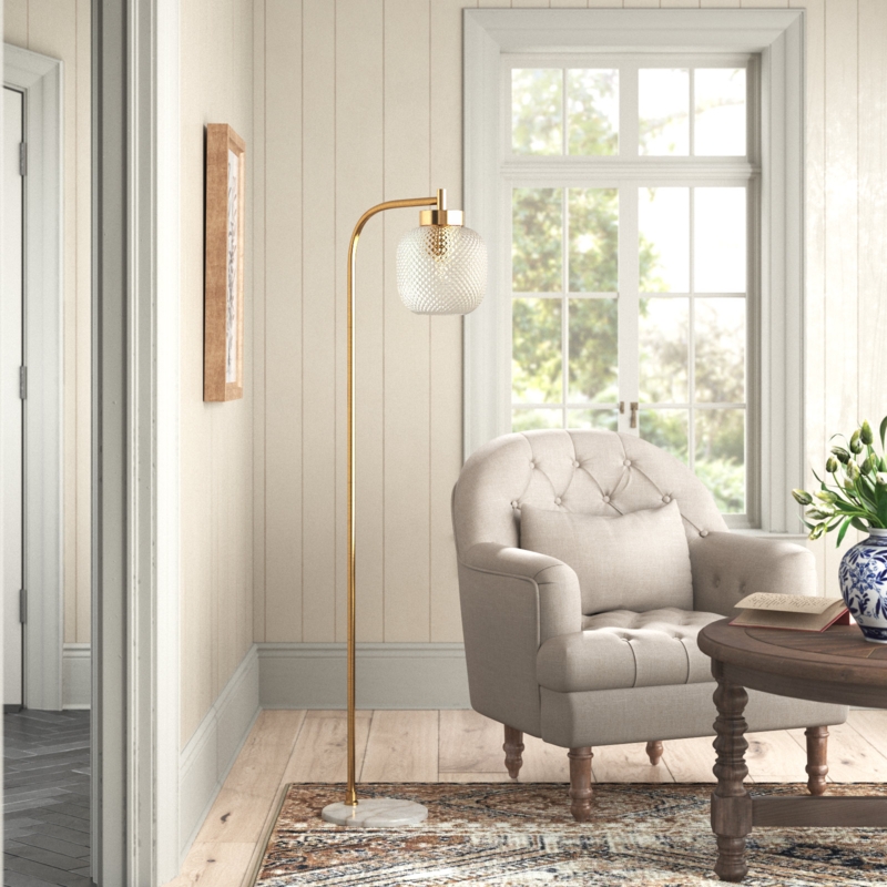 Peridot 58'' Antique Brass Task Floor Lamp