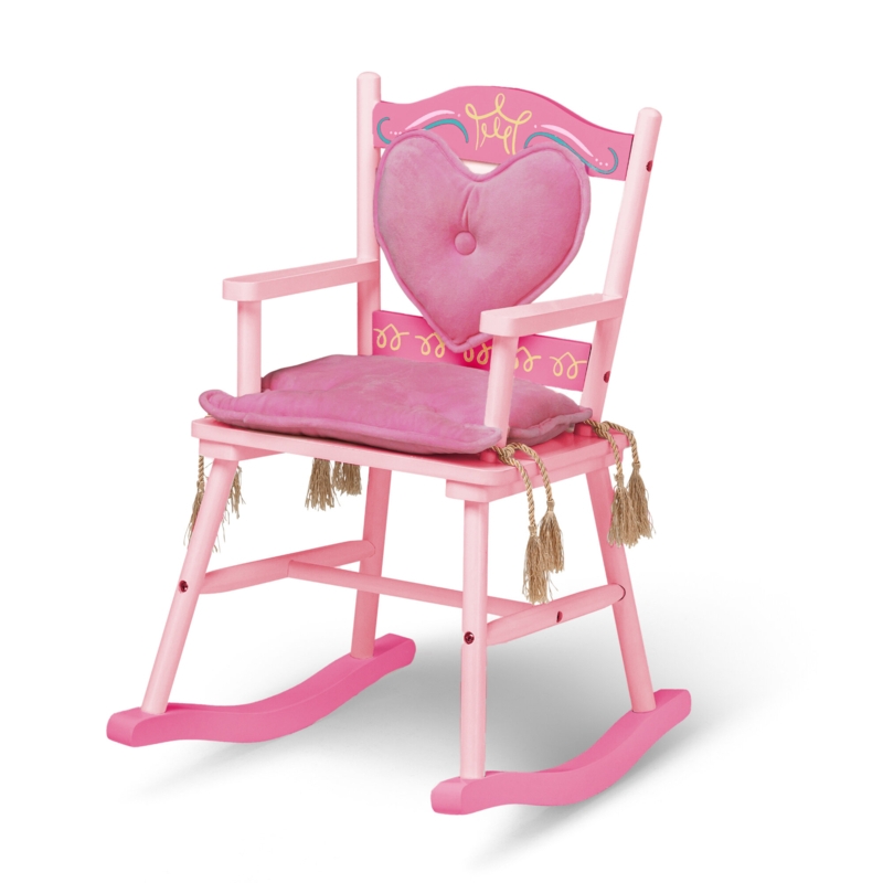 Princess Kids 12.5'' Wood Rocking Chair and Ottoman