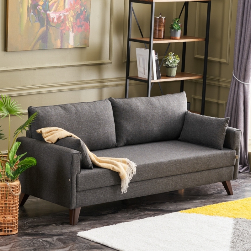 Queen 81.9'' Upholstered Tight Back Convertible Sofa