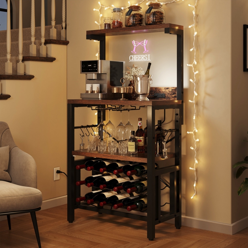 Ragusa Kitchen Storage Shelve with Microwave Compatibility u0026 Display Wine Rack