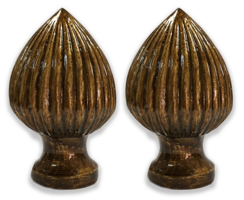 Ribbed Pear Lamp Finial