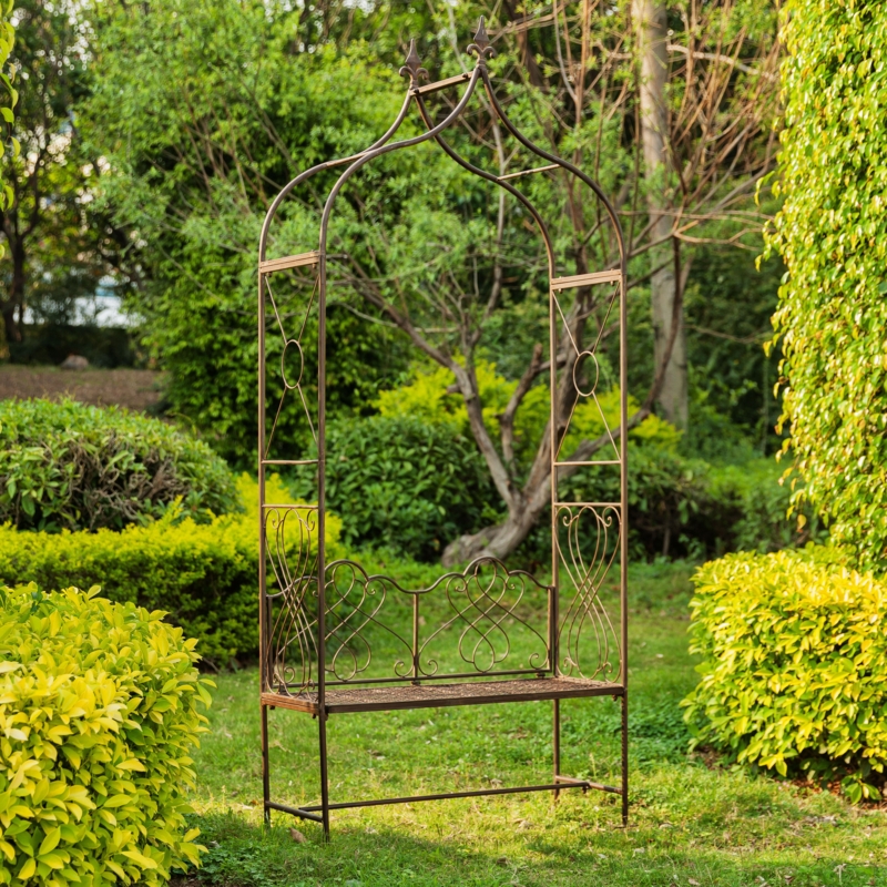 Rolef 42.5'' W x 16.3'' D Iron Arbor with Bench