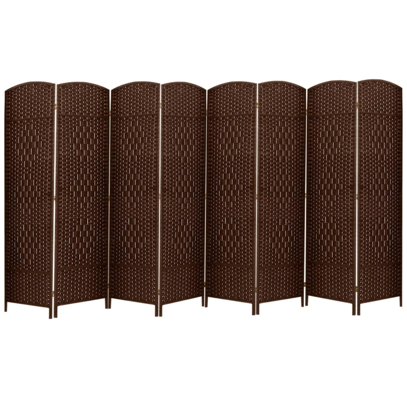 Sebeka 8 Panels Room Divider 6 FT Tall Weave Fiber Privacy Screen Freestanding Double Folding Screen