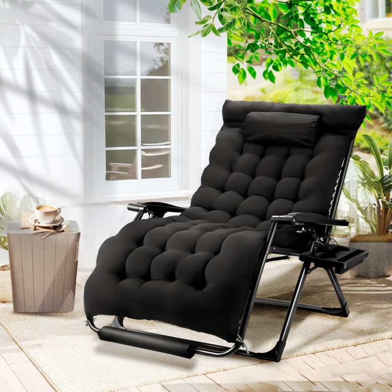 Shirlye Outdoor Metal Chaise Lounge Oversize
