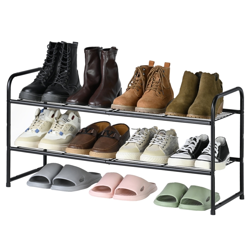 Shoes Rack Shelf for Closet Metal Stackable Shoe Storage Organizer, Wire, 2-Tier