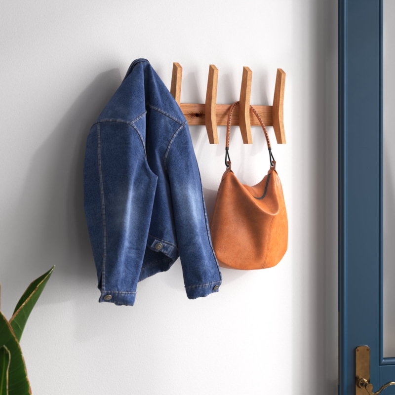 Sifford Solid Wood Wall 5 - Hook Wall Mounted Coat Rack