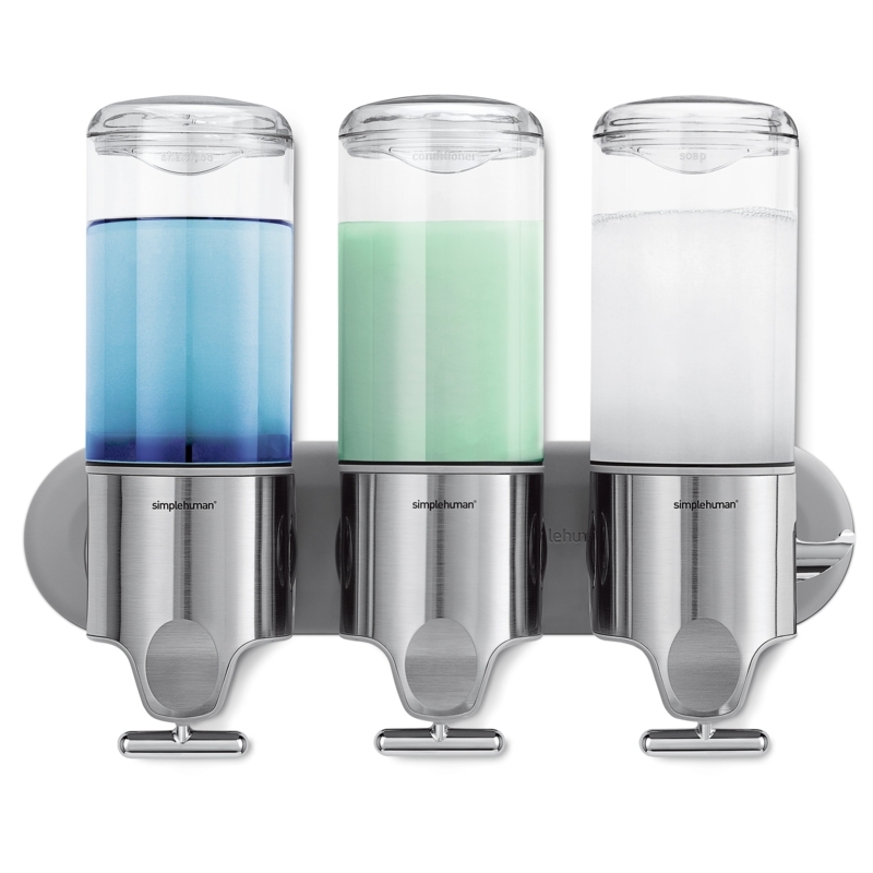 simplehuman Wall Mount Shower Pump, Shampoo and Soap Dispensers