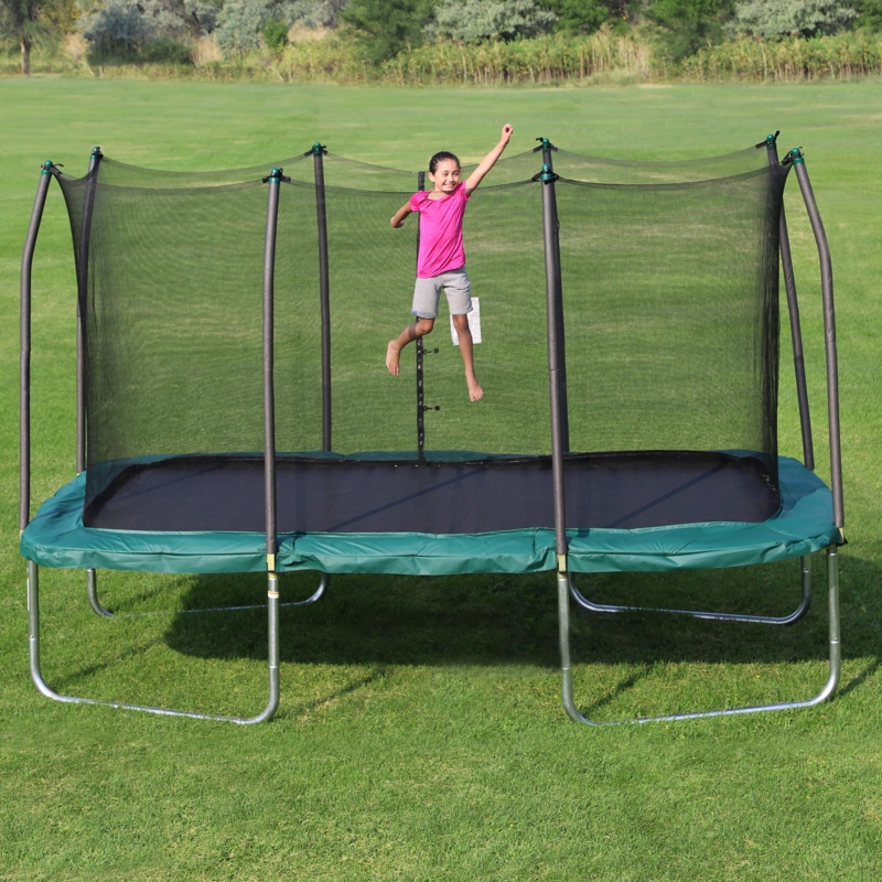 Skywalker Trampolines 14ft x 8ft Rectangle Trampoline with Enclosure  Green