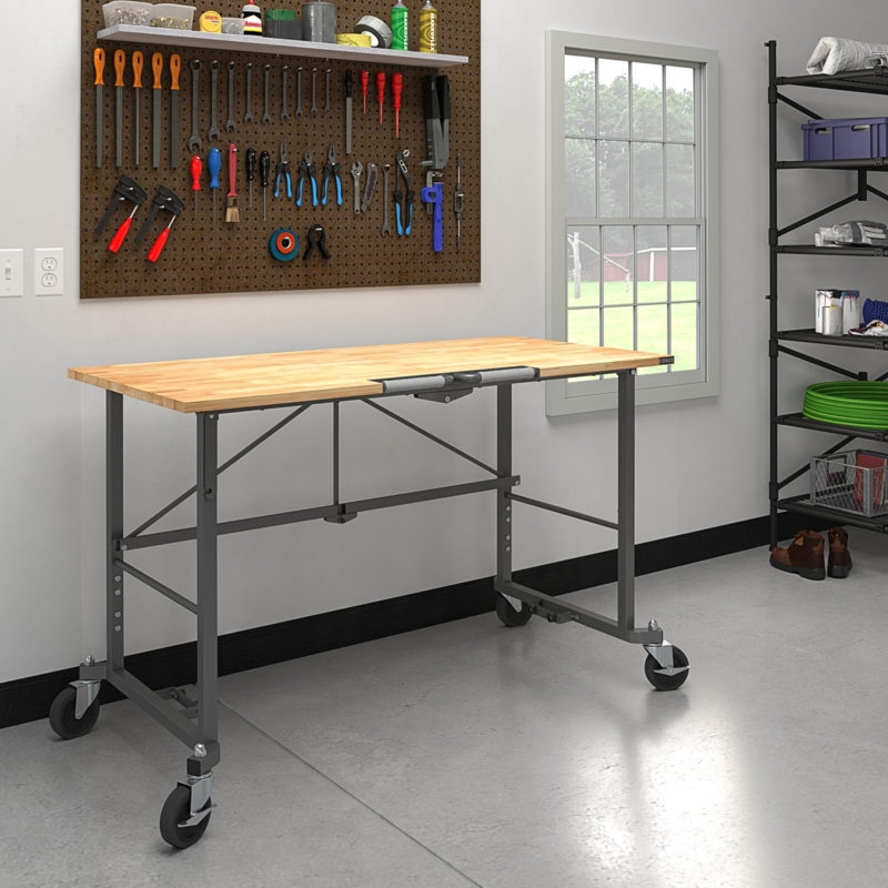 Smartfold Portable Folding Workbench, Hardwood Top