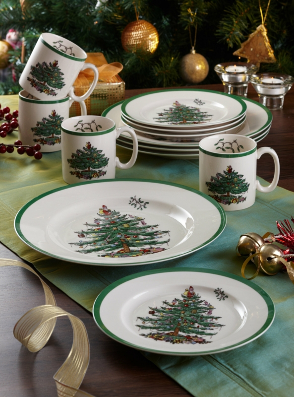Spode Christmas Tree 12-Pc Set (4 Ea Din/Sal/Mug)