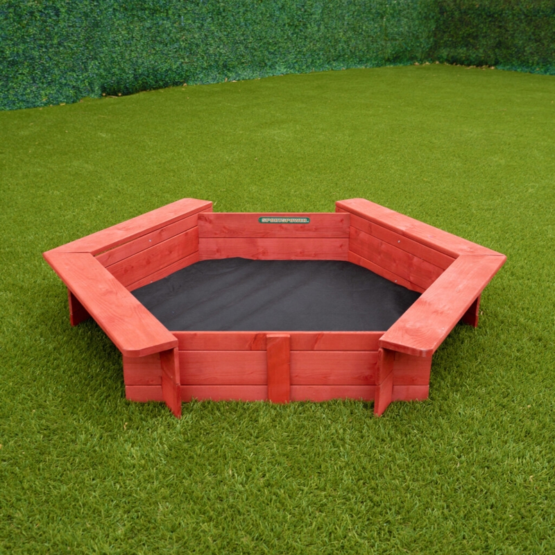 Sportspower 4.9 X 4.2 Hexagon Sandbox With Cover And Ground Liner
