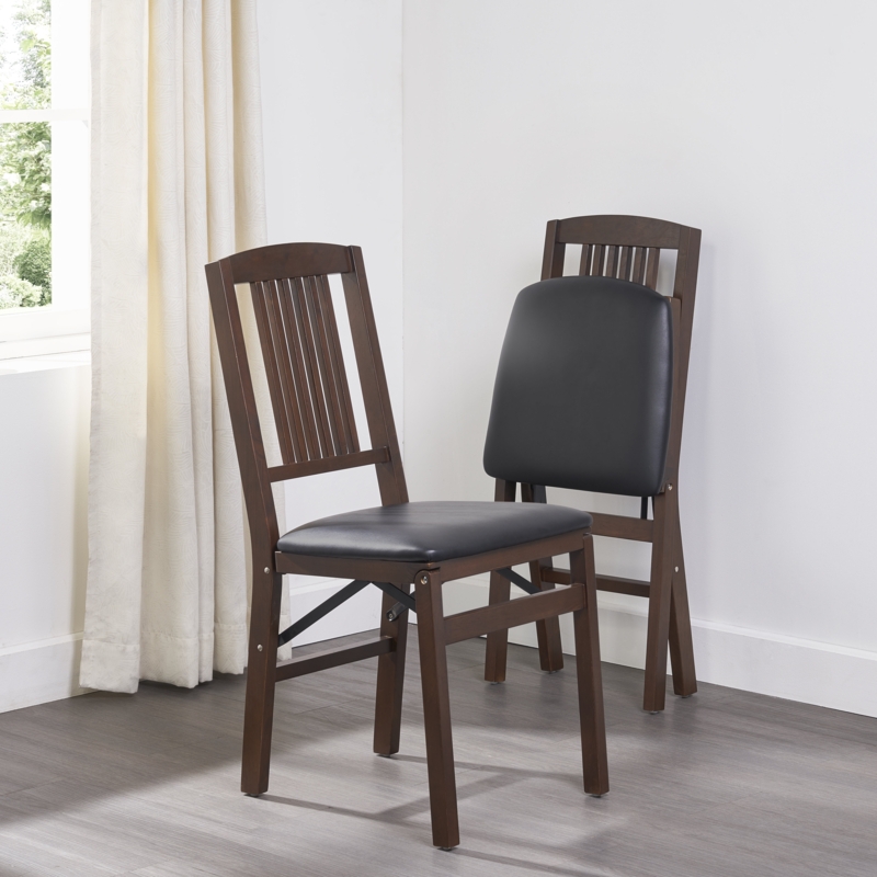 Stakmore Simple Mission Vinyl Padded Folding Chair (Set of 2)