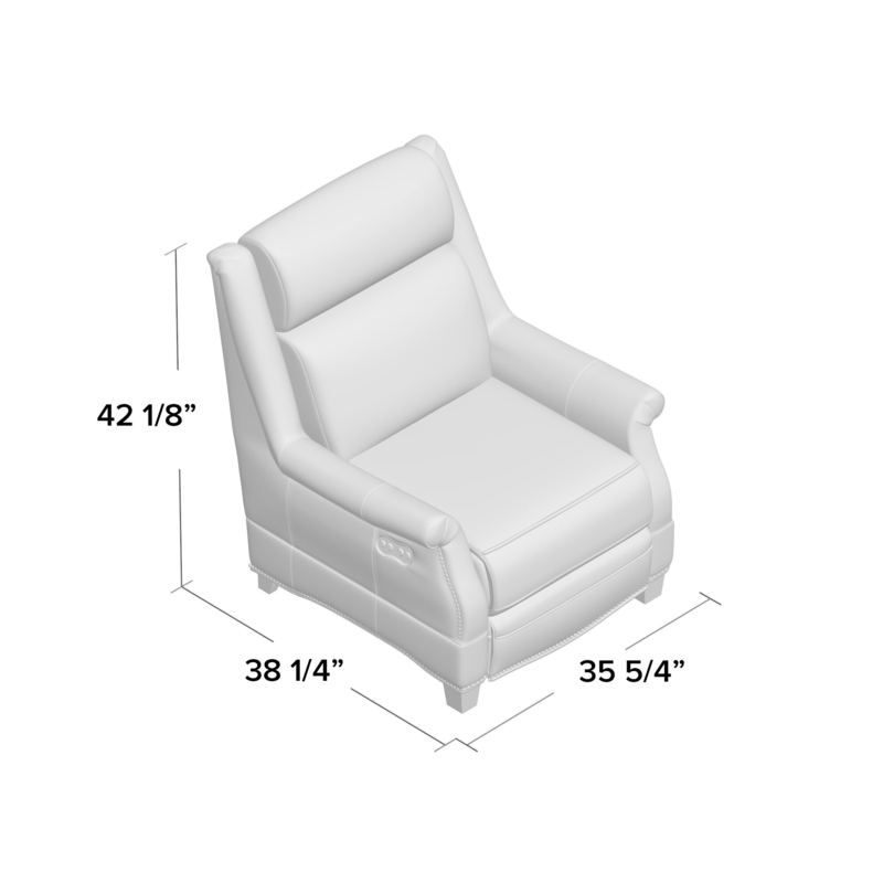 Stanley 35.8" Wide Leather Power Wing Chair Recliner