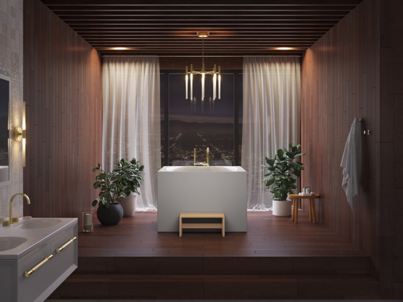 Stillness Soak 46 In. X 46 In. Freestanding Bath