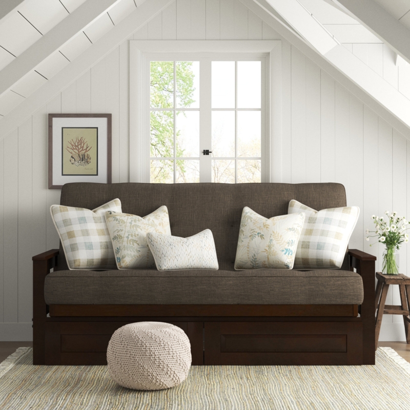 Stratford Queen 86" Wide Queen Futon and Mattress with Storage