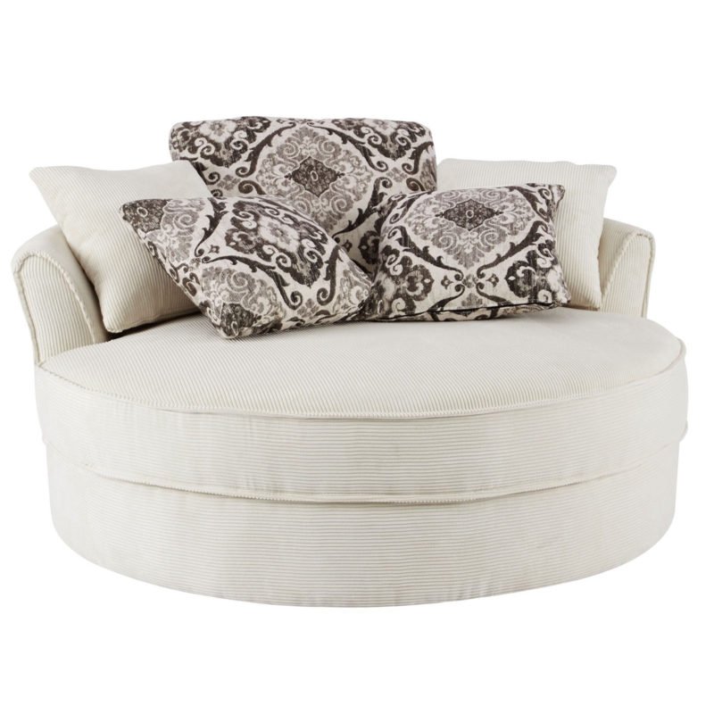 Swivel Accent Barrel Chair With 5 Removable Pillows
