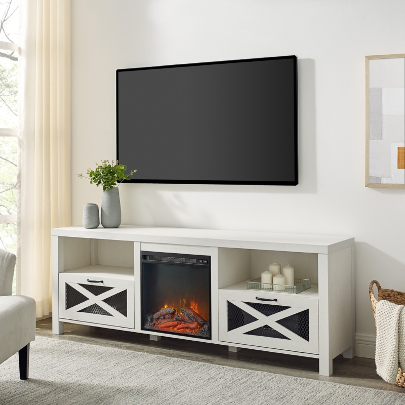 Tansey 70" Media Console for TVs up to 80" with Electric Fireplace Included