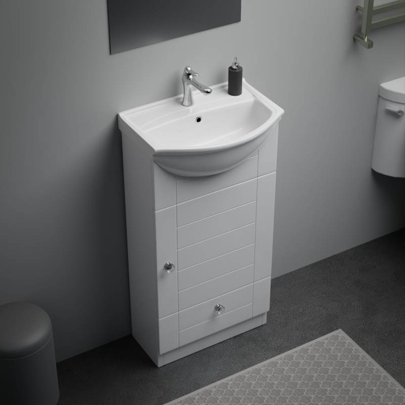 The Renovators Supply Inc. 13.5'' White U-Shaped Wall Mount Bathroom Sink with Faucet and Overflow