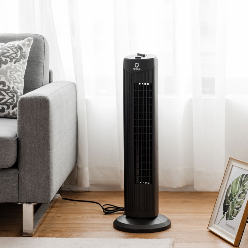 Topbuy 28" Oscillating Tower Fan 3 Wind Outlet Speed Space Cooling 35w Black