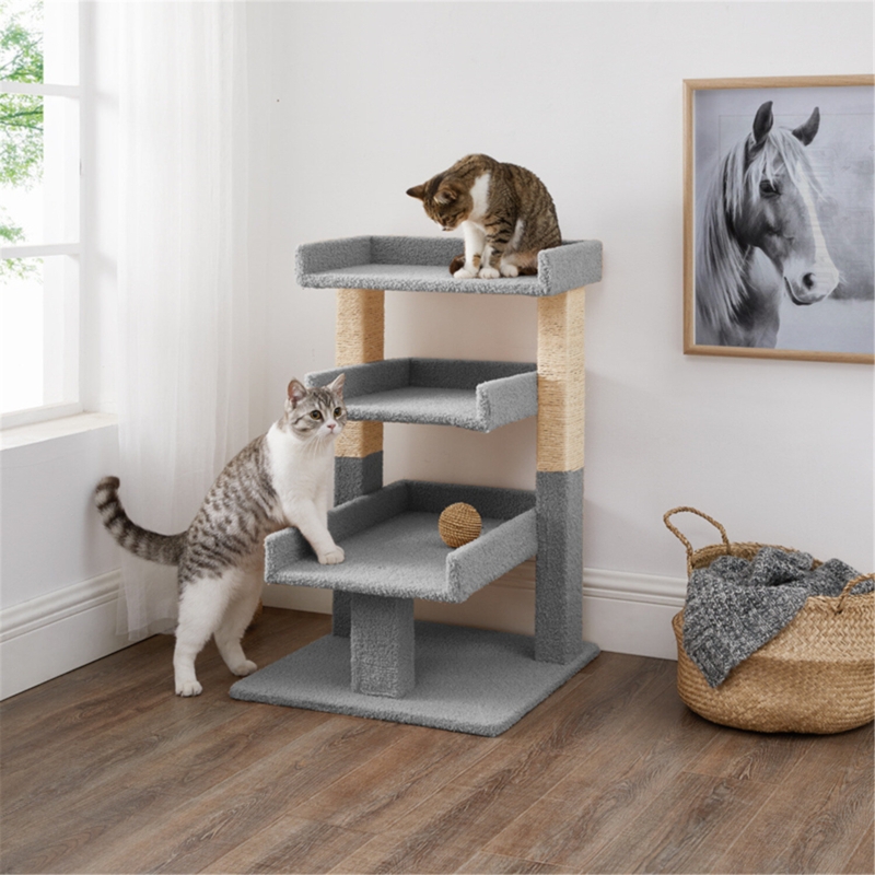 Totnes Nala Cat Tree for Cats, 3 Level Cat Play Perch, Multi-Level Cat Condos, Tower for Large Cat
